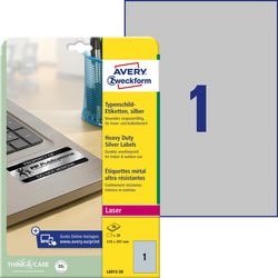 Merkloos sans marque avery ultra-sterke etiketten, zilver, 210,0 x 297,0 mm, permanent klevend