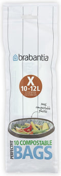 Brabantia perfectfit vuilniszakken - 100% composteerbaar - biologisch afbreekbaar - 10 12 l - code x - 10 stuks