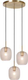 Lucide alicent - hanglamp - ø 35 cm - 3xe27 - mat goud messing
