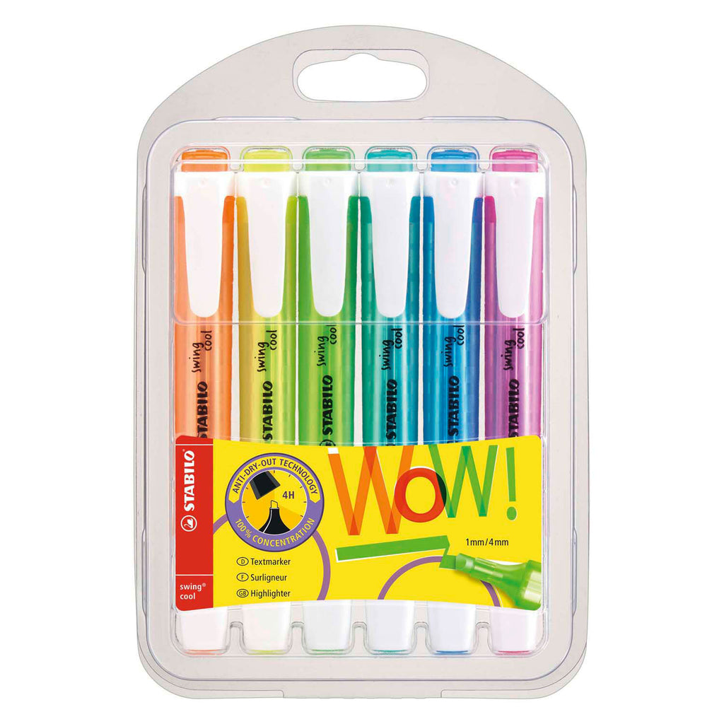Stabilo swing cool - markeerstift - set met 6 stuks