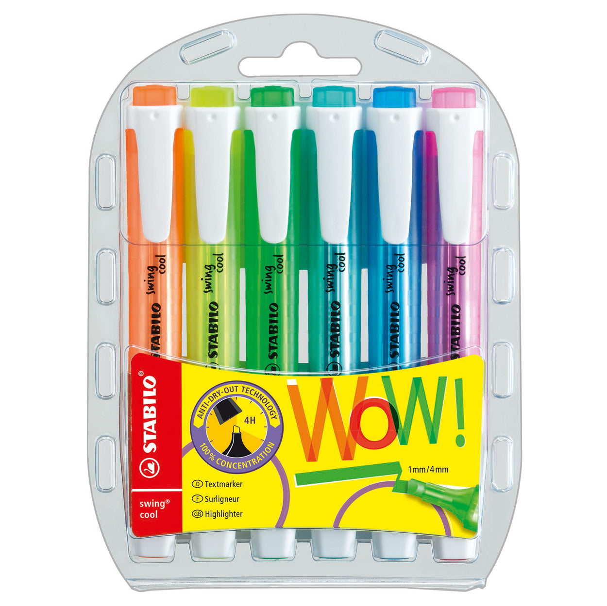 Stabilo swing cool - markeerstift - set met 6 stuks