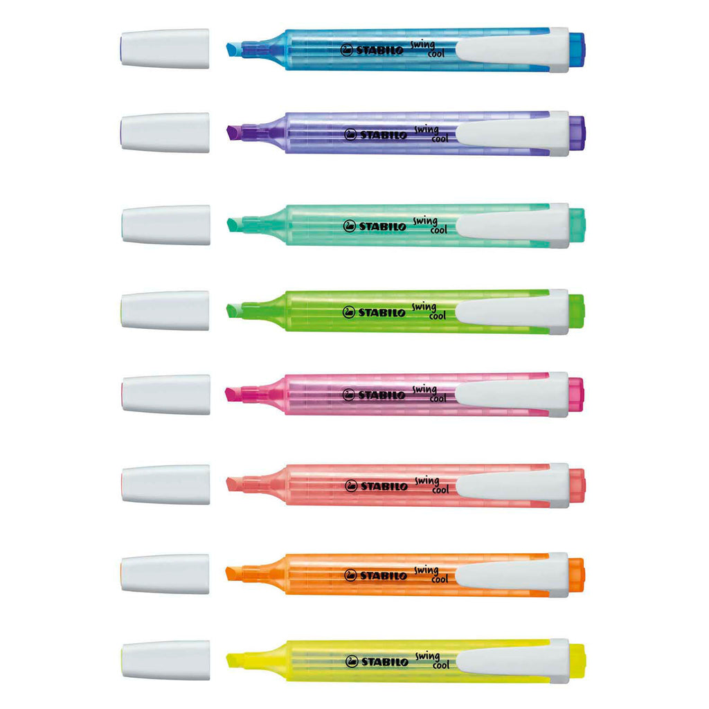 Stabilo tekstmarker swing cool 275 8-3 kleurenassortiment breed beitel 8 stuks