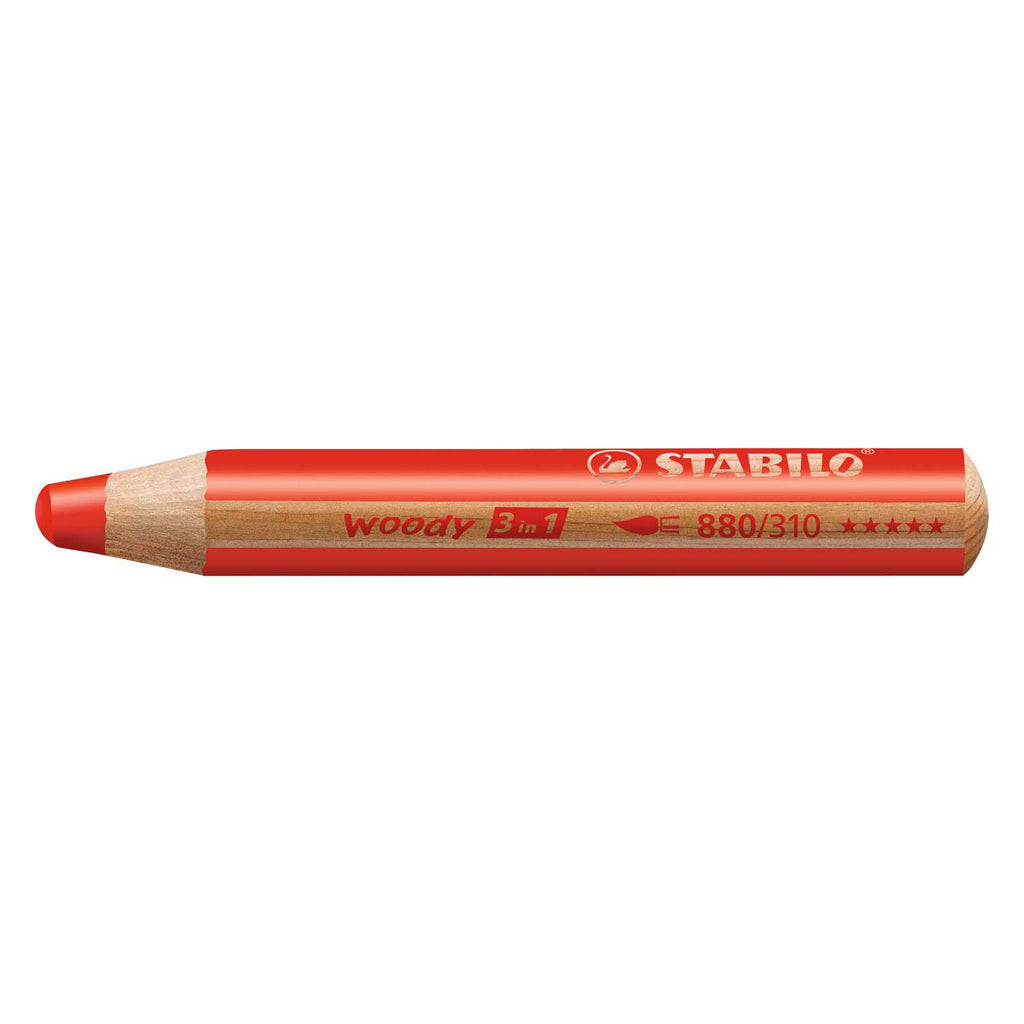 STABILO woody 3 in 1 – vielseitiger Farbstift – rot