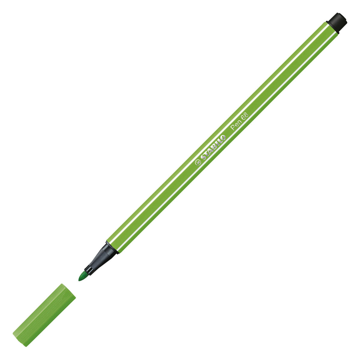 Stabilo pen 68 - premium viltstift - lichtgroen - doos 10 stuks