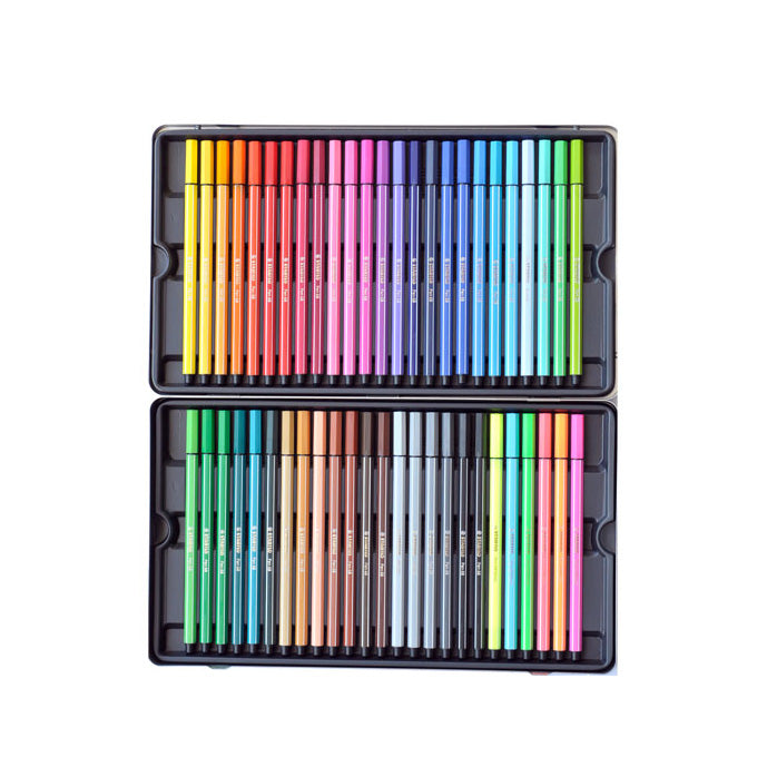 Stabilo pen 68 - viltstift - metalen doos met 50 stuks