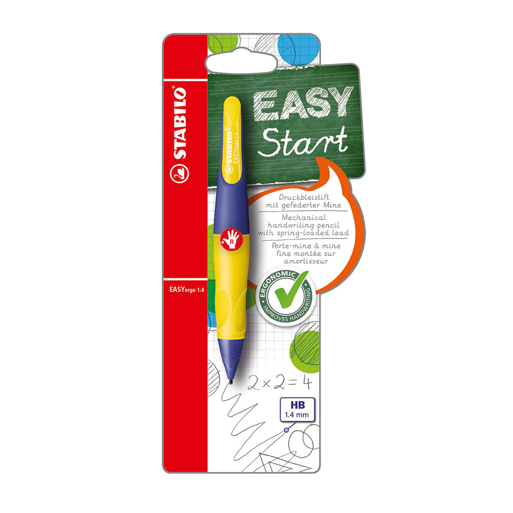 Stabilo easyergo 1.4 – ergonomischer Druckbleistift – für Rechtshänder – neongelb