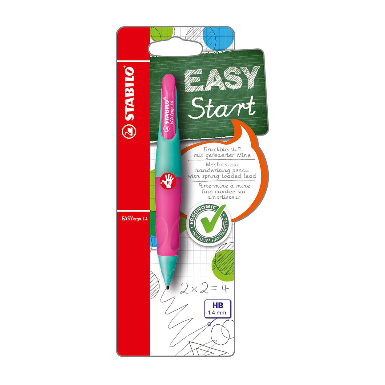 Stabilo easyergo 1.4 - ergonomisch vulpotlood - rechtshandig - neon roze