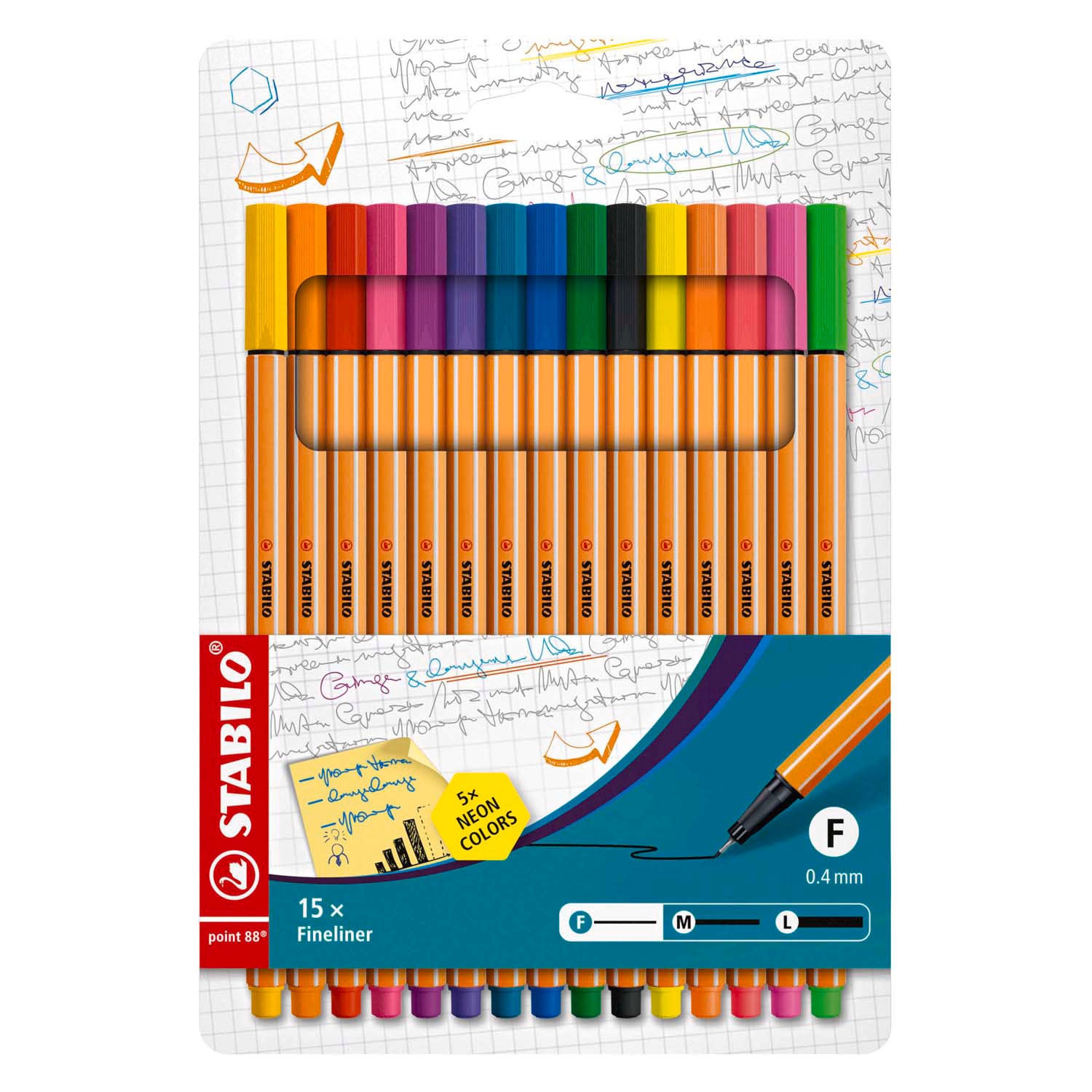 Stabilo Point 88 Federmäppchen, 15 Farben