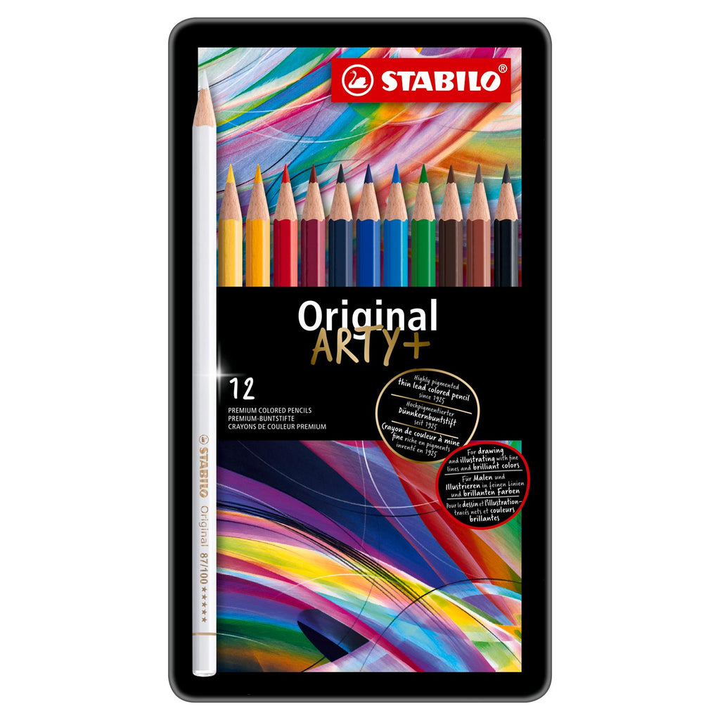 Stabilo Original – Farbstifte mit dünner Mine – Metallset mit 12 Stiften
