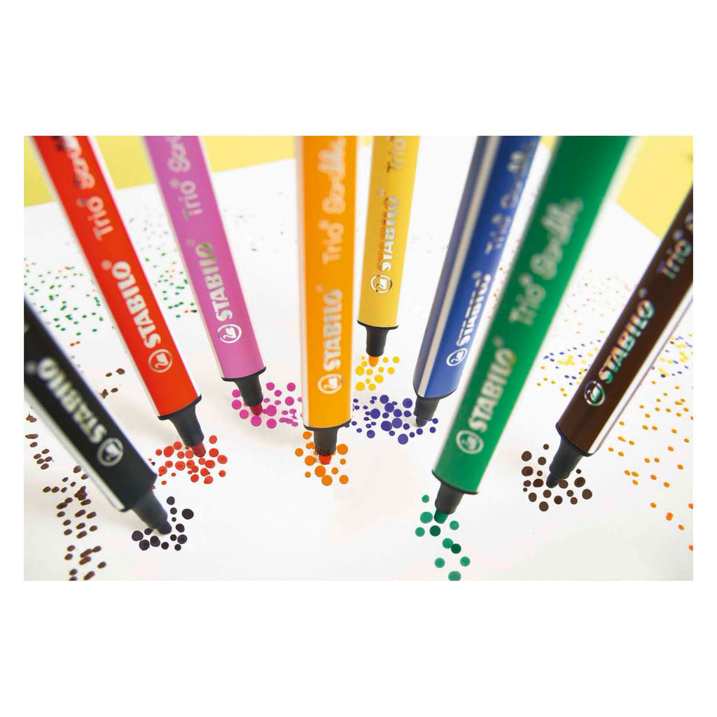 Stabilo trio scribbi - Filzstift mit federgelagerter Spitze - Set mit 14 Stück.