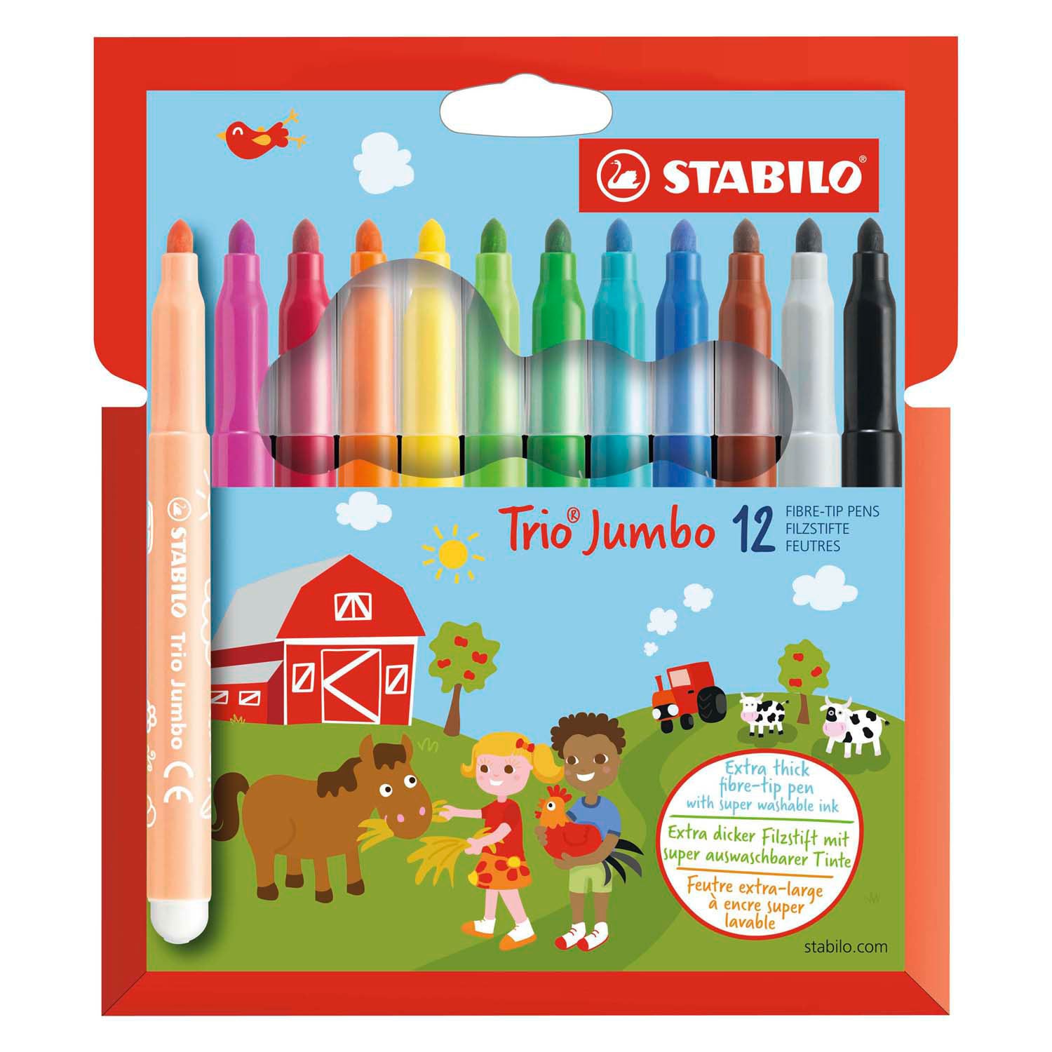 Stabilo jumbo trio stiften 12 stuks | 6 stuks