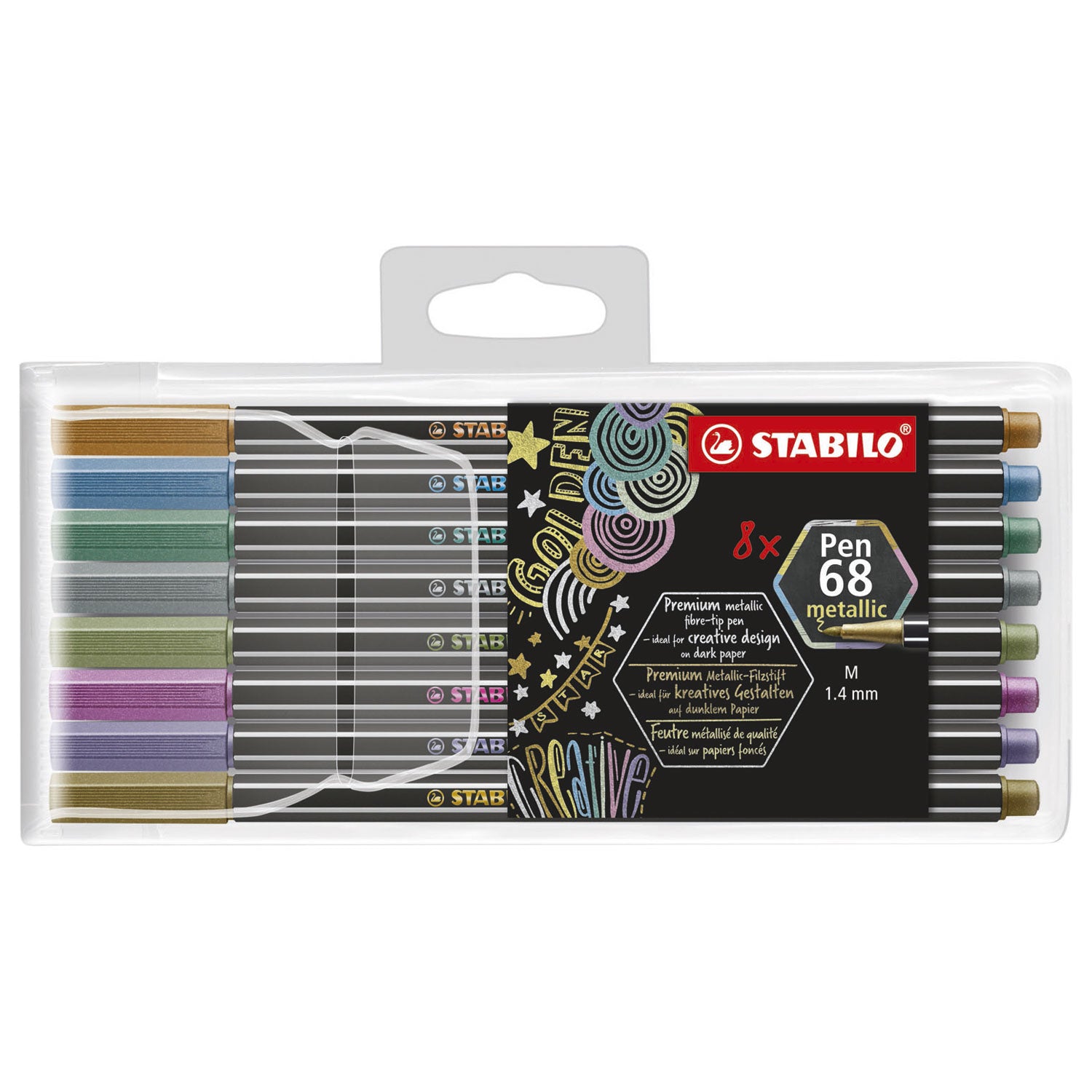 Stabilo pen 68 metallic etui 8 kleuren
