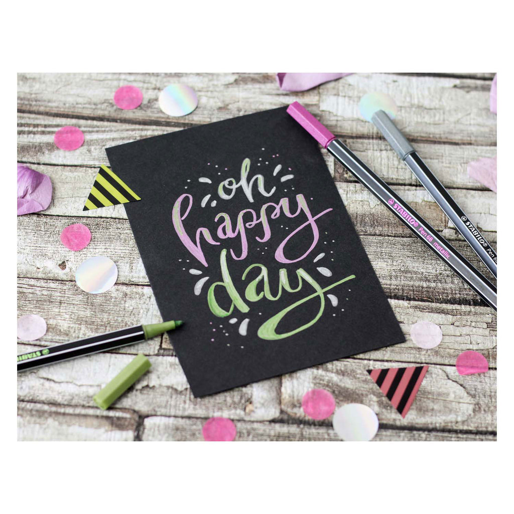 Stabilo pen 68 metallic etui 8 kleuren