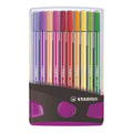 Stabilo pen 68 in 20 kleuren antraciet roze