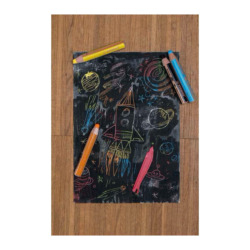 Abi stlo woody 3 in 1 - multitalent kleurpotlood - arty - set 10 st. + puntenslijper