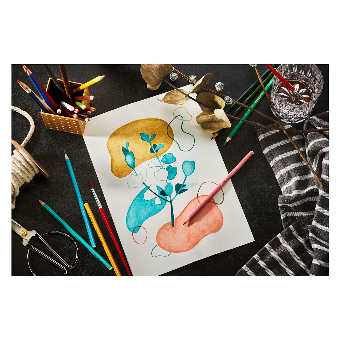 Stabilo aquacolor - premium aquarel kleurpotloden - arty - etui met 36 kleuren