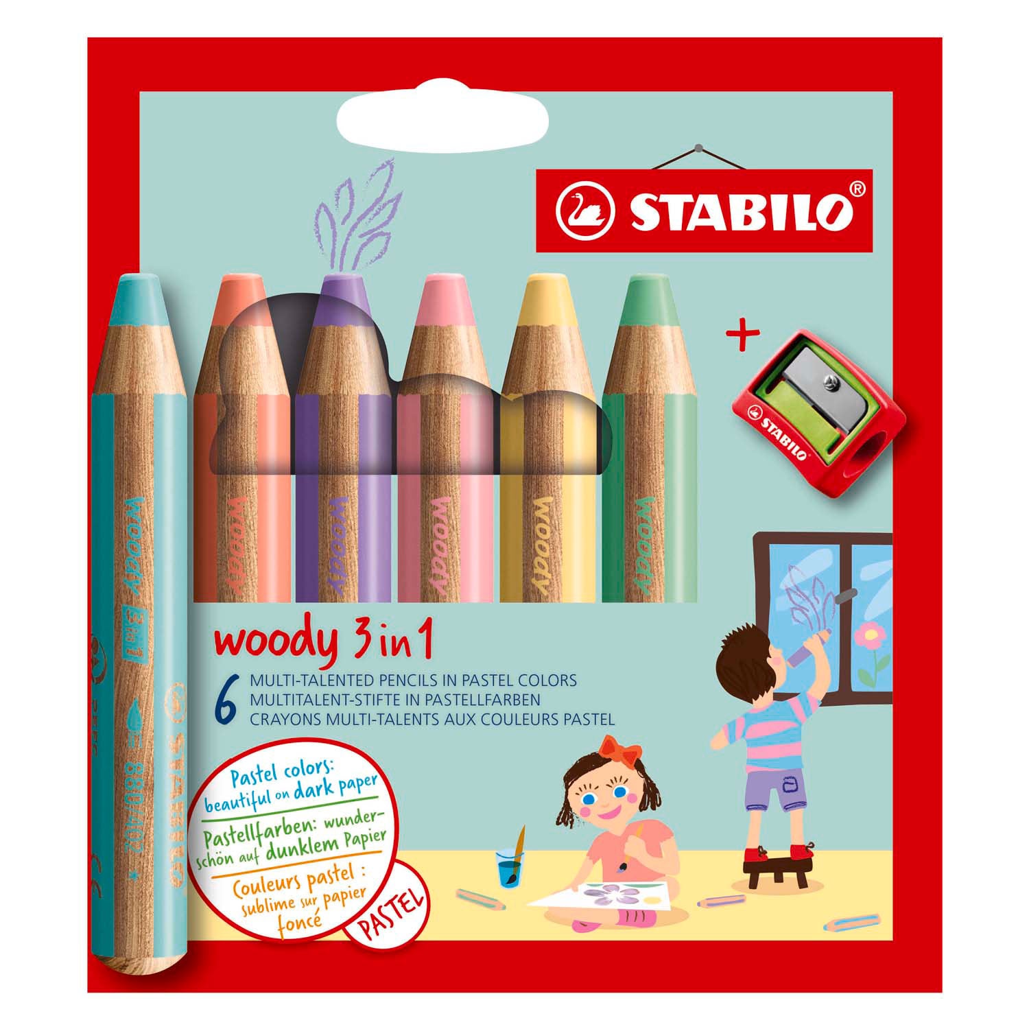 Stabilo woody 3 in 1 - multitalent potlood - set 6 st.