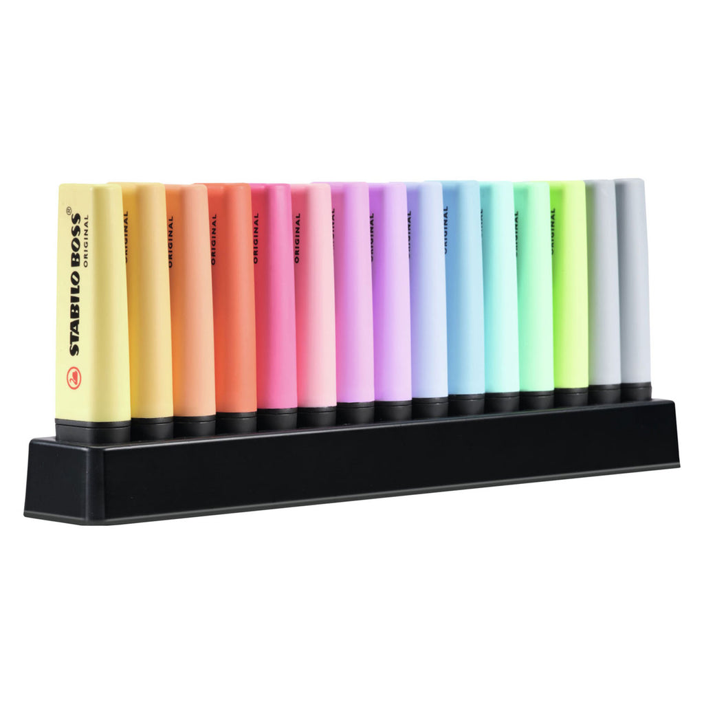 Stabilo Boss Original Pastell-Textmarker – 15-teiliges Schreibtischset