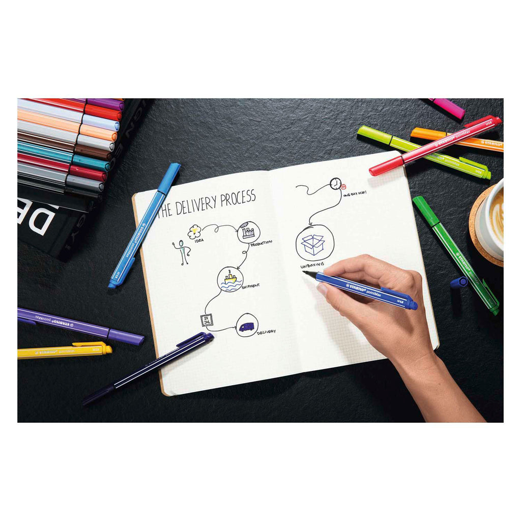 Stabilo pointmax - hardtip fineliner - set met 15 stuks