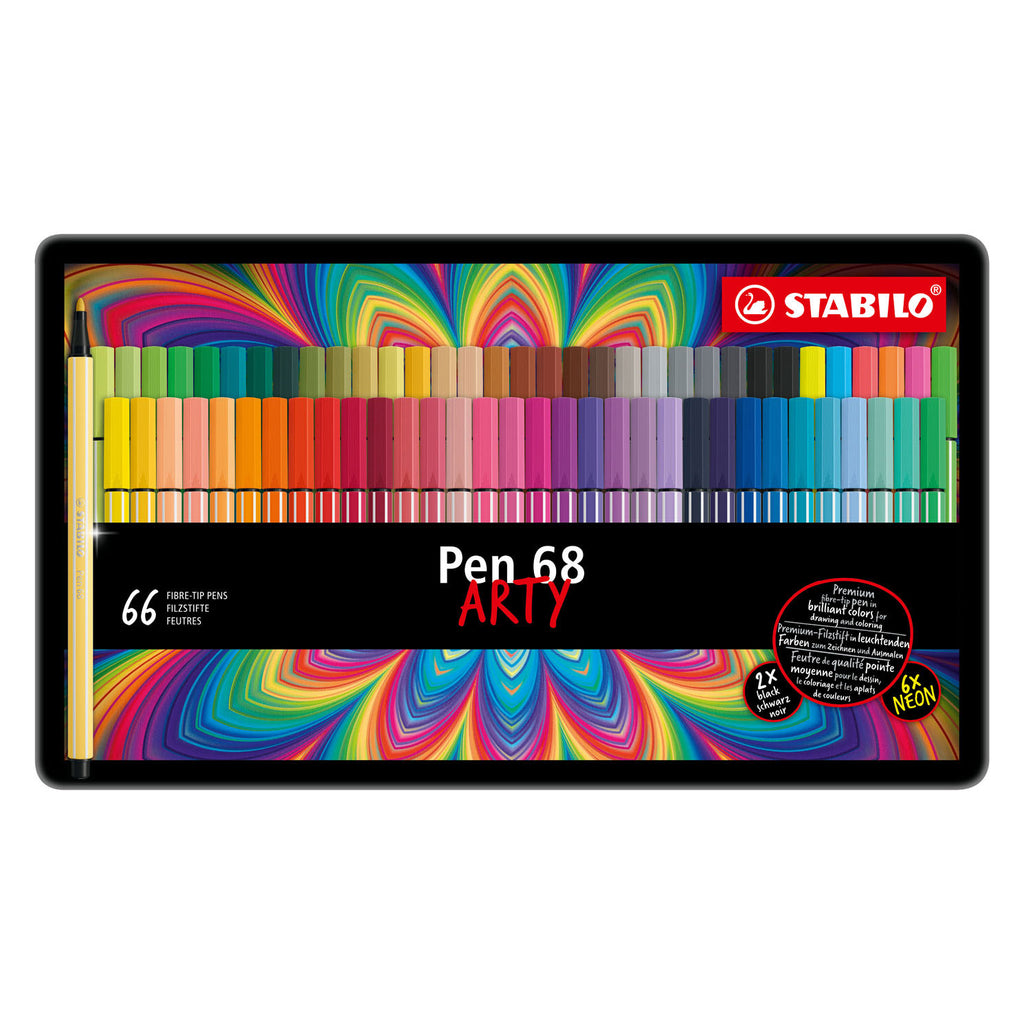 Stabilo Stift 68 - Filzstift - Arty - Metallset 65 Stück.