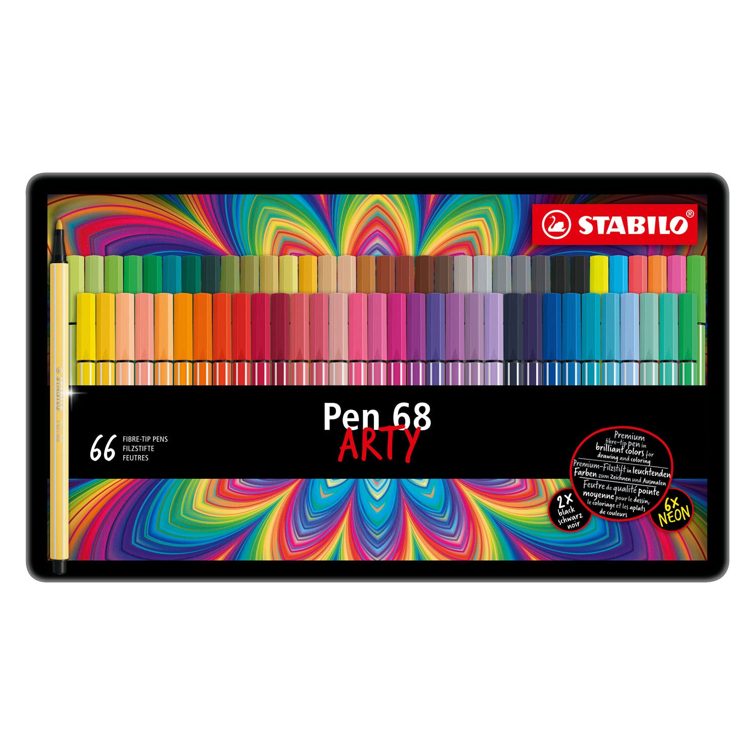 Stabilo Stift 68 - Filzstift - Arty - Metallset 65 Stück.