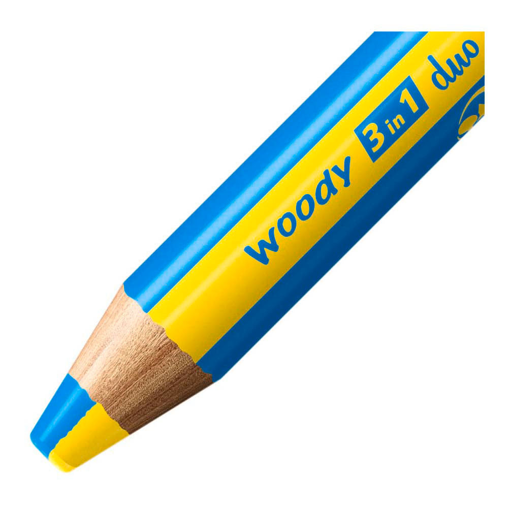 Stabilo woody 3 in 1 duo - multi talent kleurpotloden - etui met 5 kleuren puntenslijper