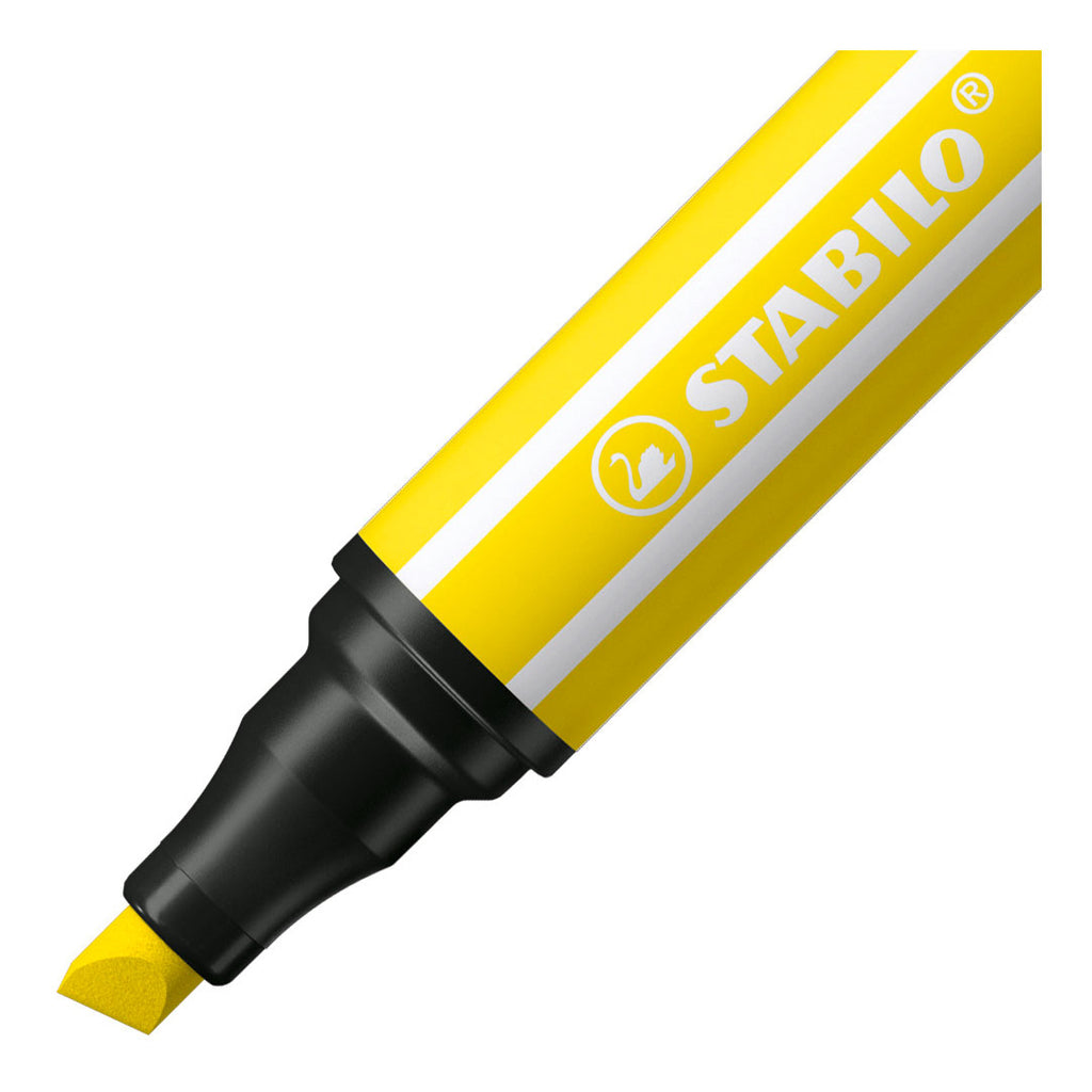 STABILO Stift 68 max – Filzstift mit dicker Keilspitze – Zitronengelb