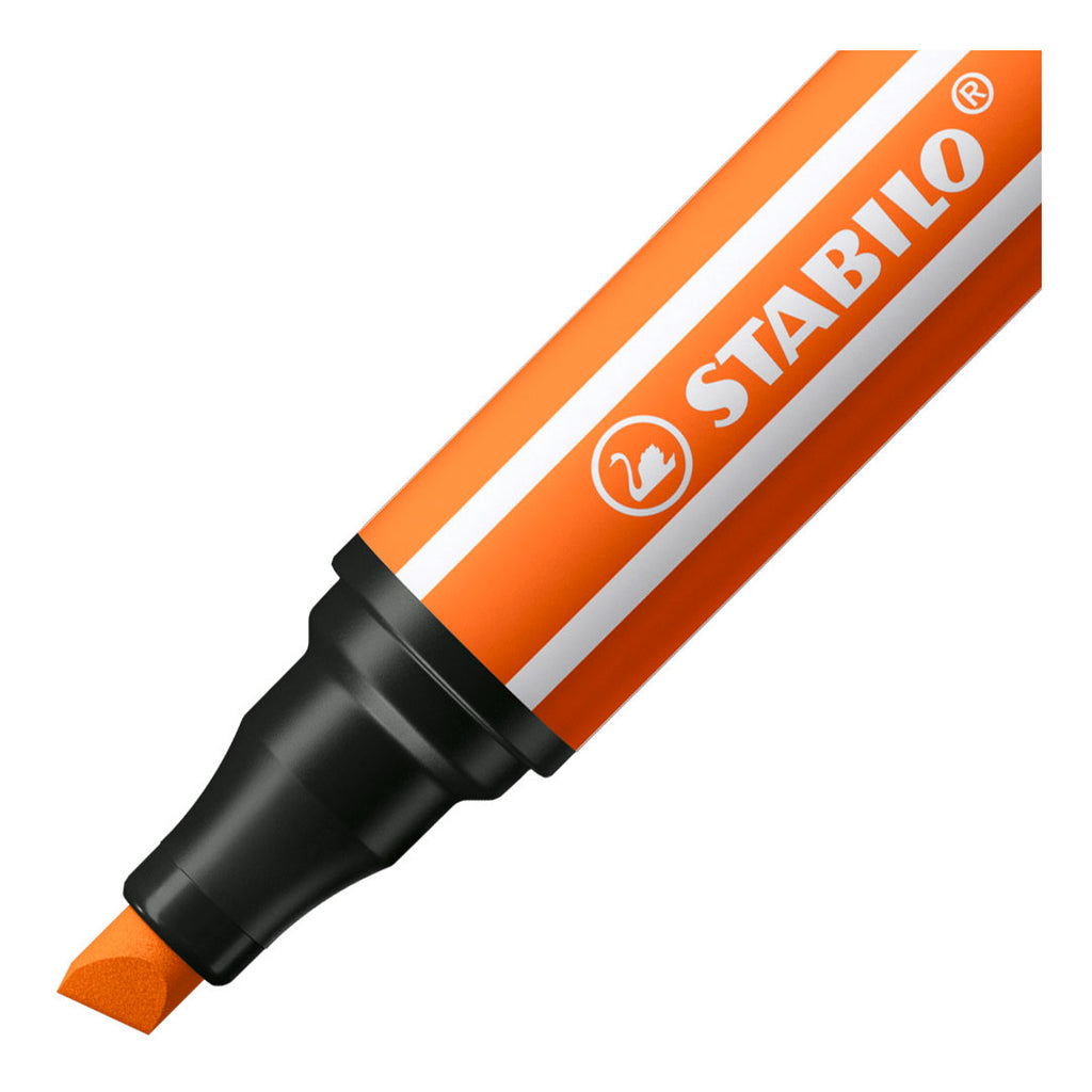 STABILO Stift 68 max – Filzstift mit dicker Keilspitze – helles Zinnoberrot