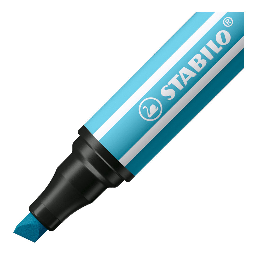 STABILO Stift 68 max – Filzstift mit dicker Keilspitze – Azurblau