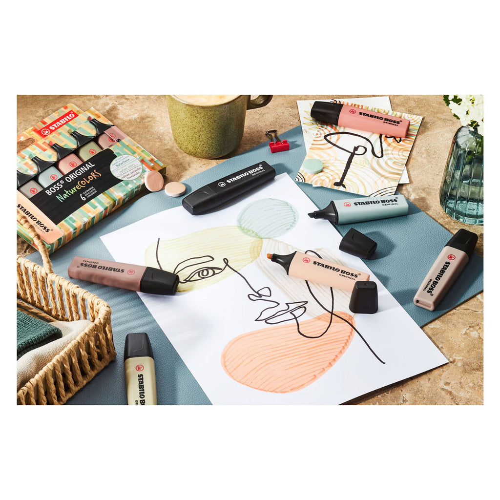 Stabilo Boss Original - Textmarker - 6er-Set - Naturfarben