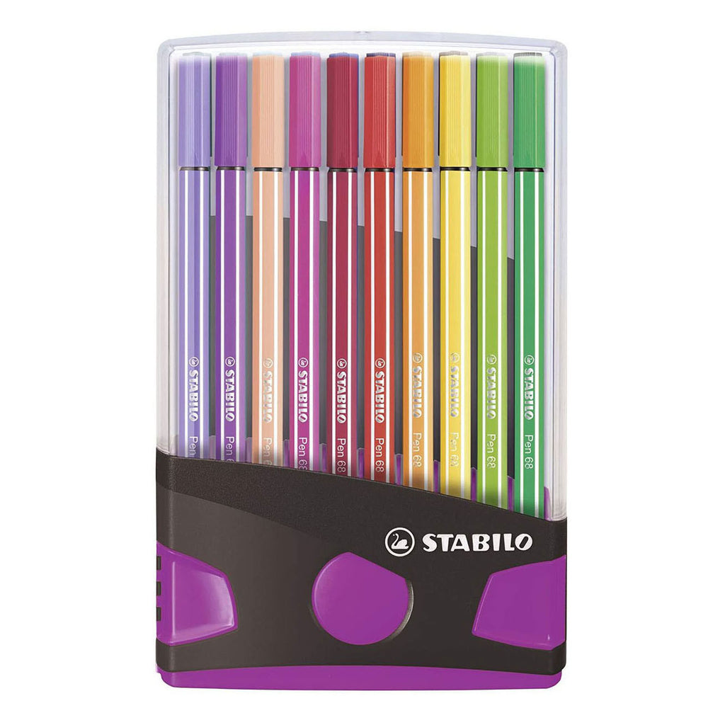 Stabilo pen 68 colorparade viltstiften roze antraciet - 20dlg.
