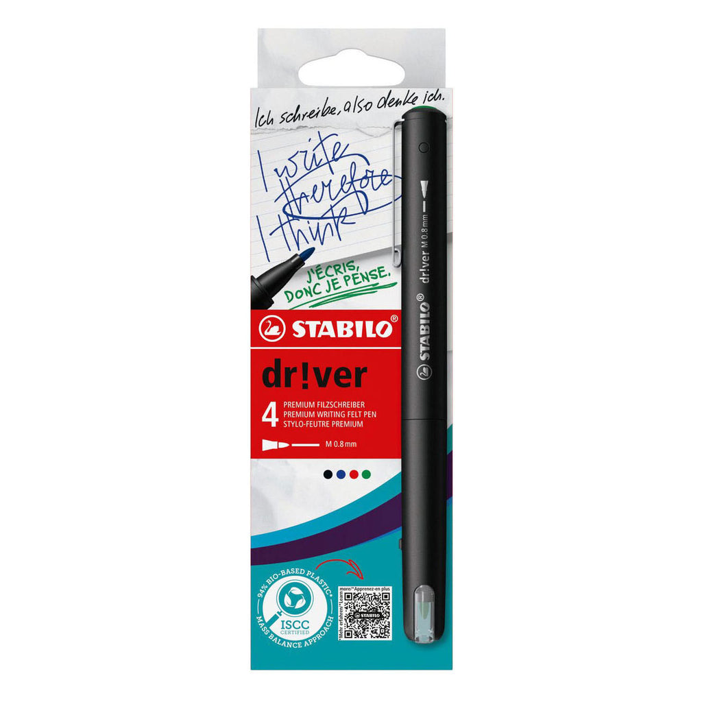 Stabilo dr!ver medium fineliners - 4dlg.