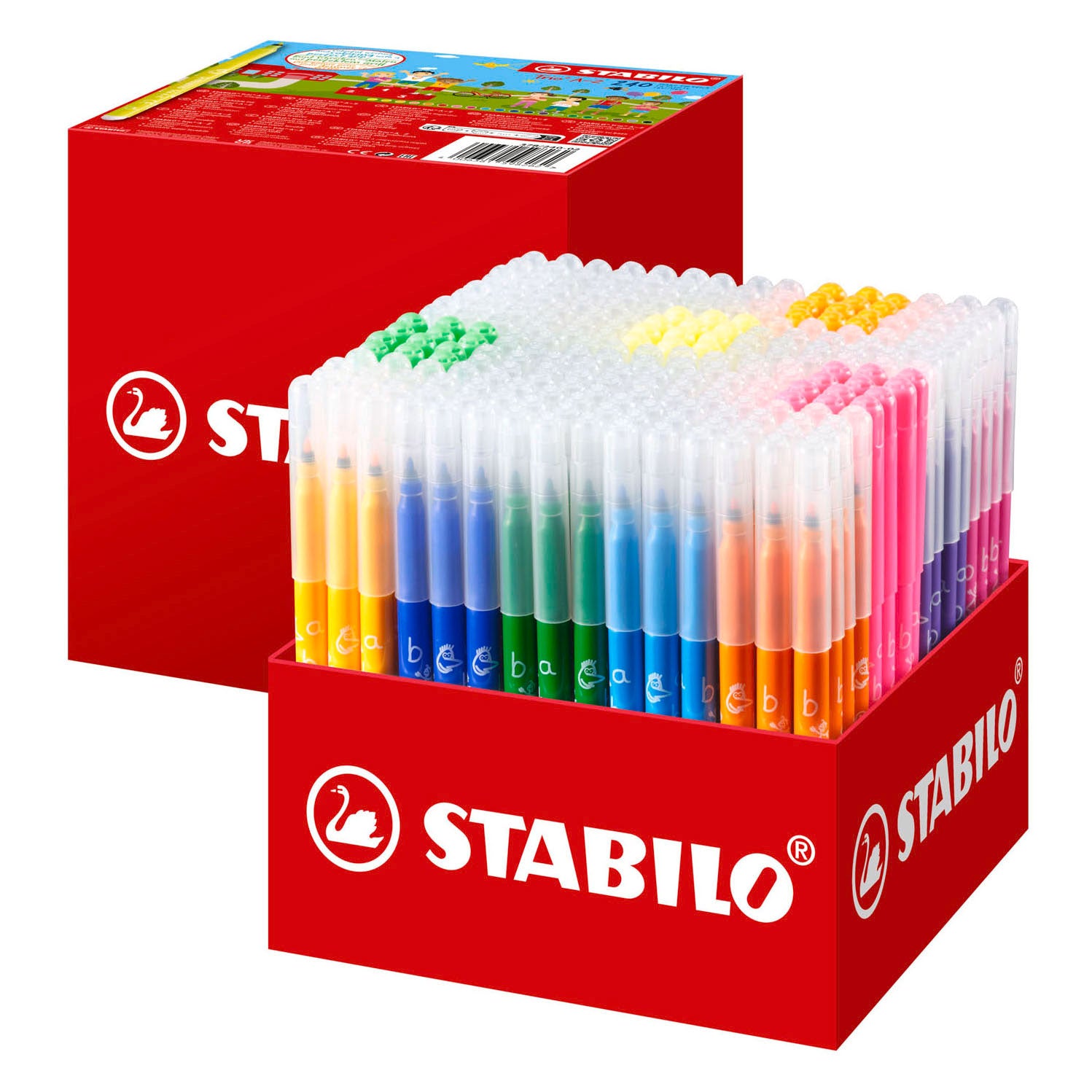 Stabilo trio a-z - viltstift - met ergonomische driekantige gripzone - schoolverpakking met 240 stuks