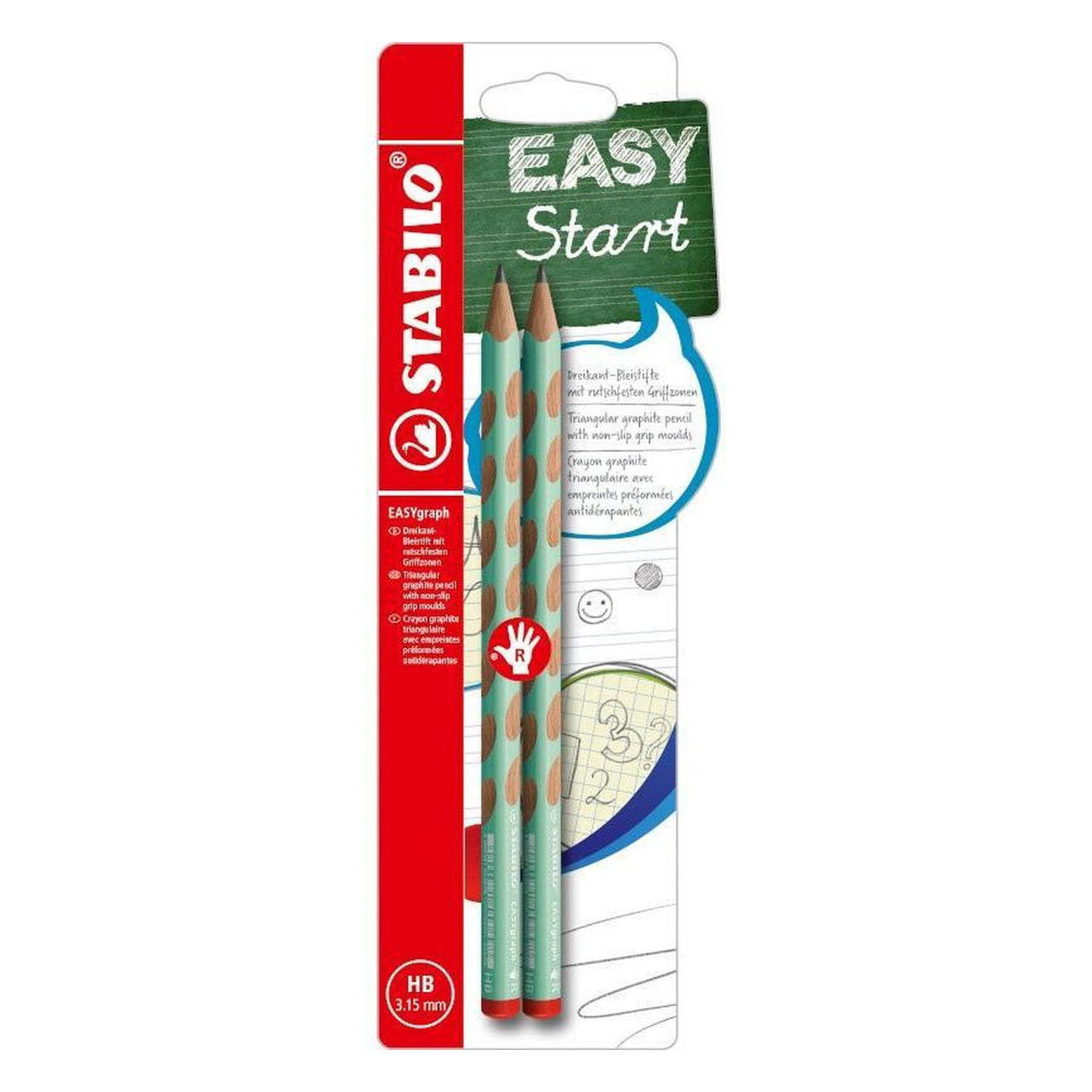 Stabilo easygraph hb rechtshandige grafietpotloden groen - 2st.