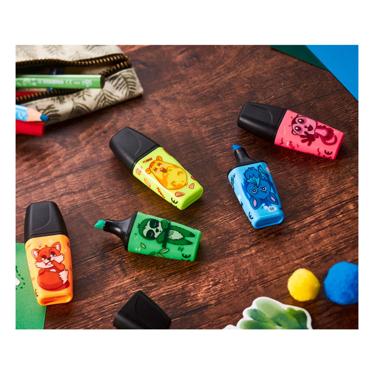 Stabilo boss mini - markeerstift - animal vibes - etui met 5 kleuren
