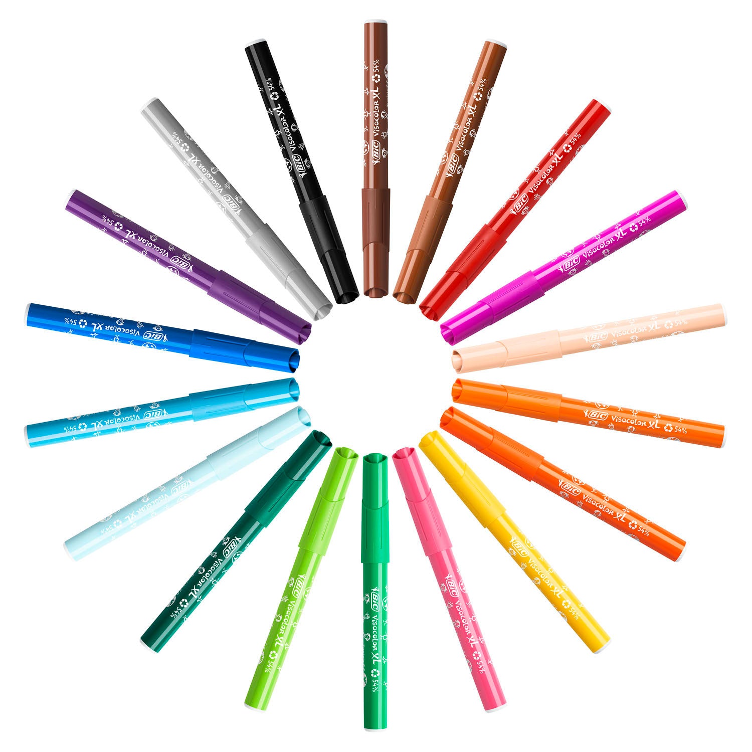 Bic kids viltstift visacolor xl ecolutions 48 stiften in een metalen doos