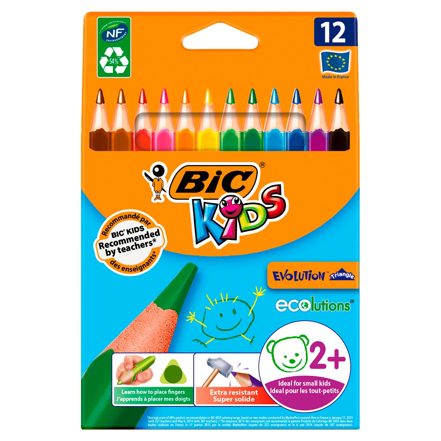 BIC Kids Ecolutions Evolution Dreieck, 12 Stück.