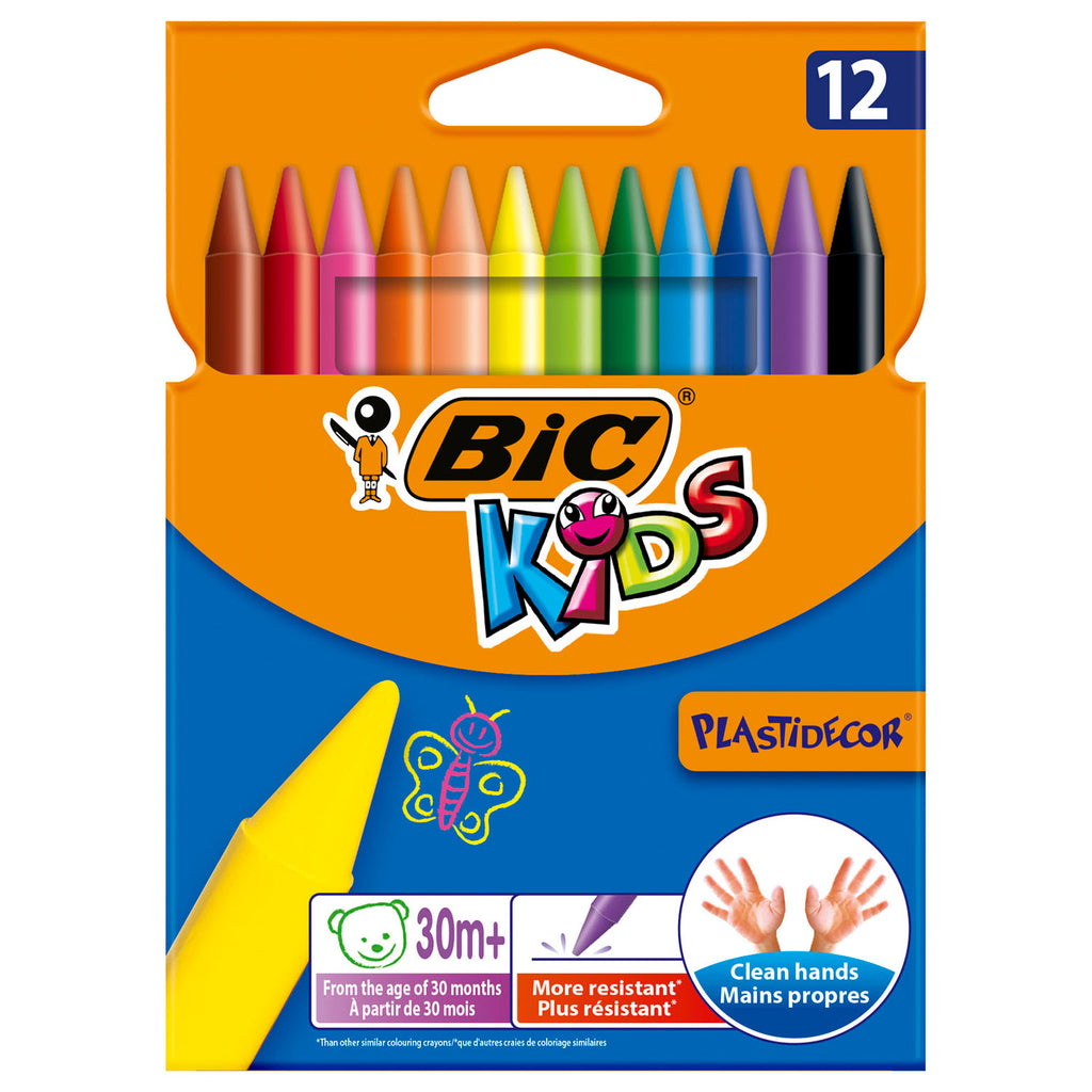 BIC Kids Plastidecor Farbkreide, 12 Stück.