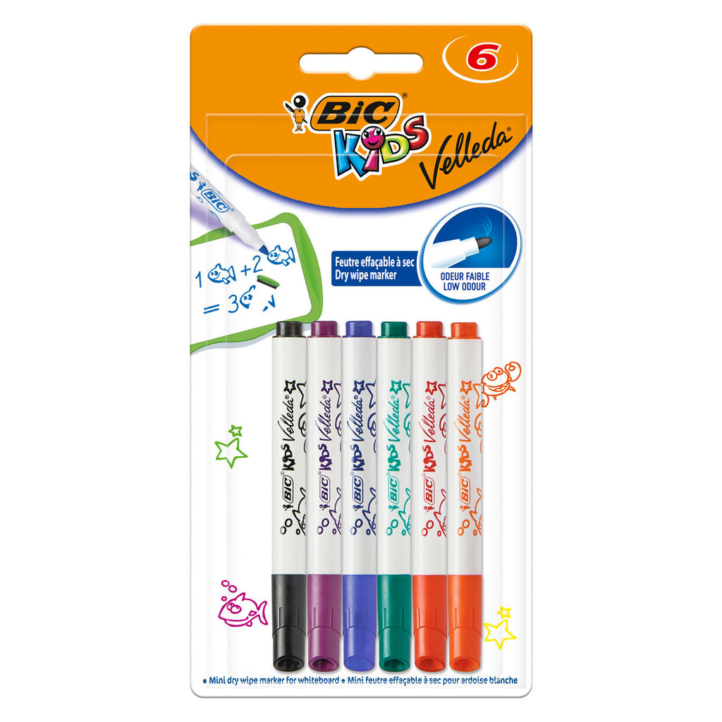 BIC Velleda Kinder-Whiteboardmarker, 6 Stück.