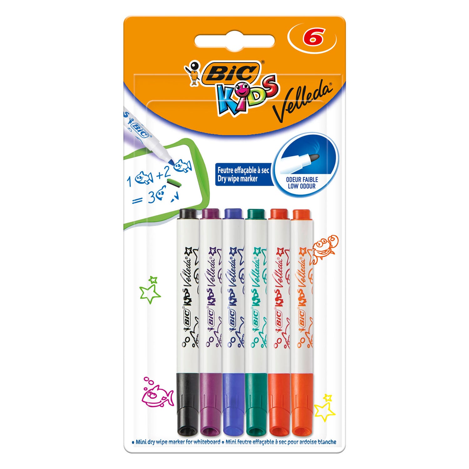 BIC Velleda Kinder-Whiteboardmarker, 6 Stück.