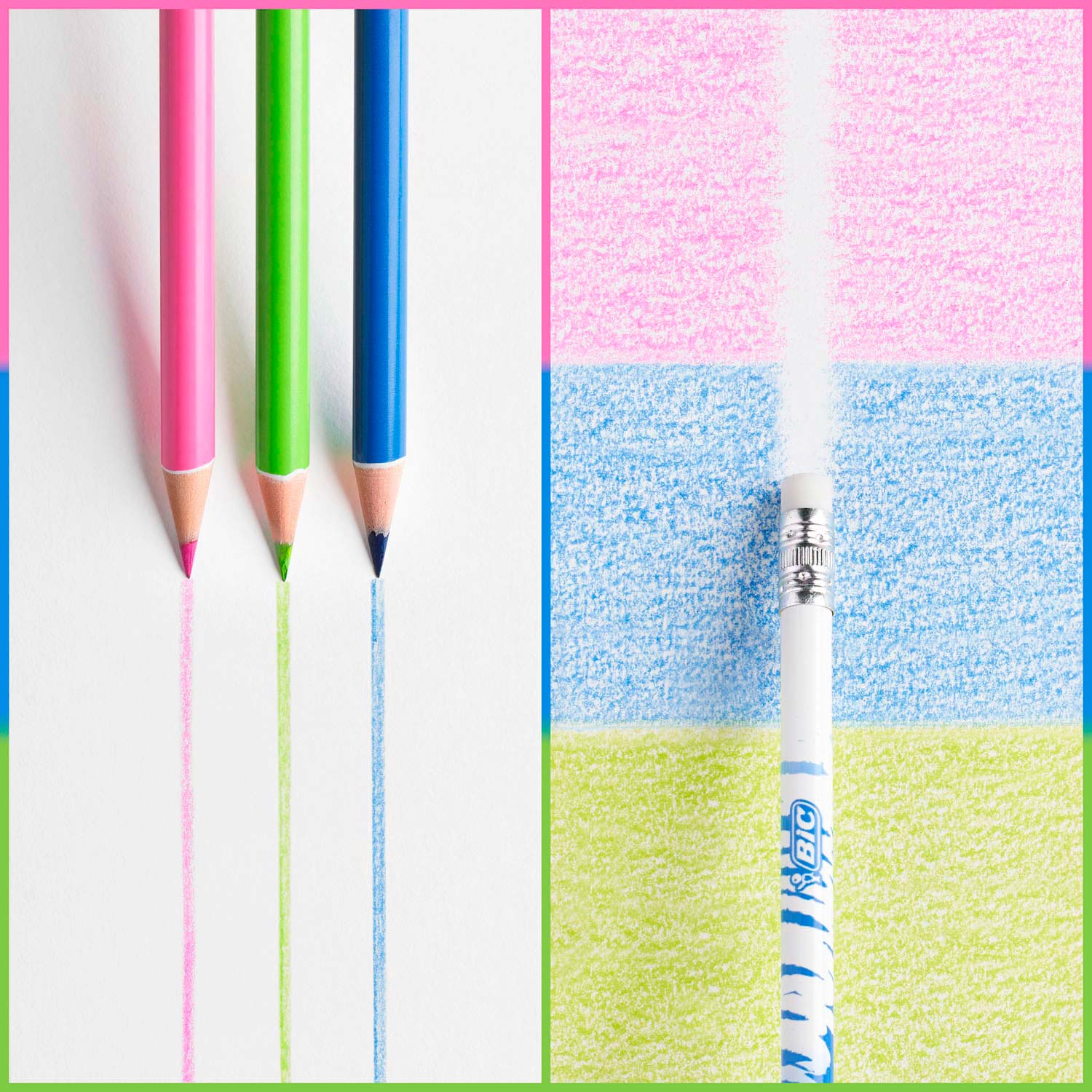 BIC Kids Evolution Radierbare Buntstifte, 24 Stück.