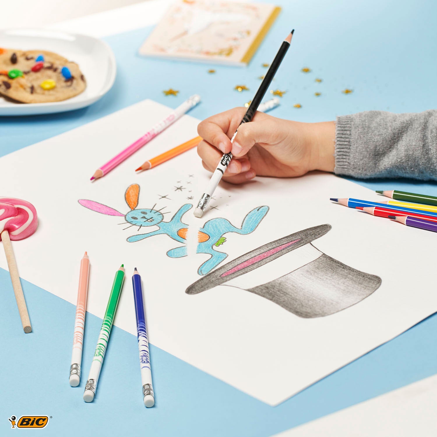 BIC Kids Evolution Radierbare Buntstifte, 24 Stück.