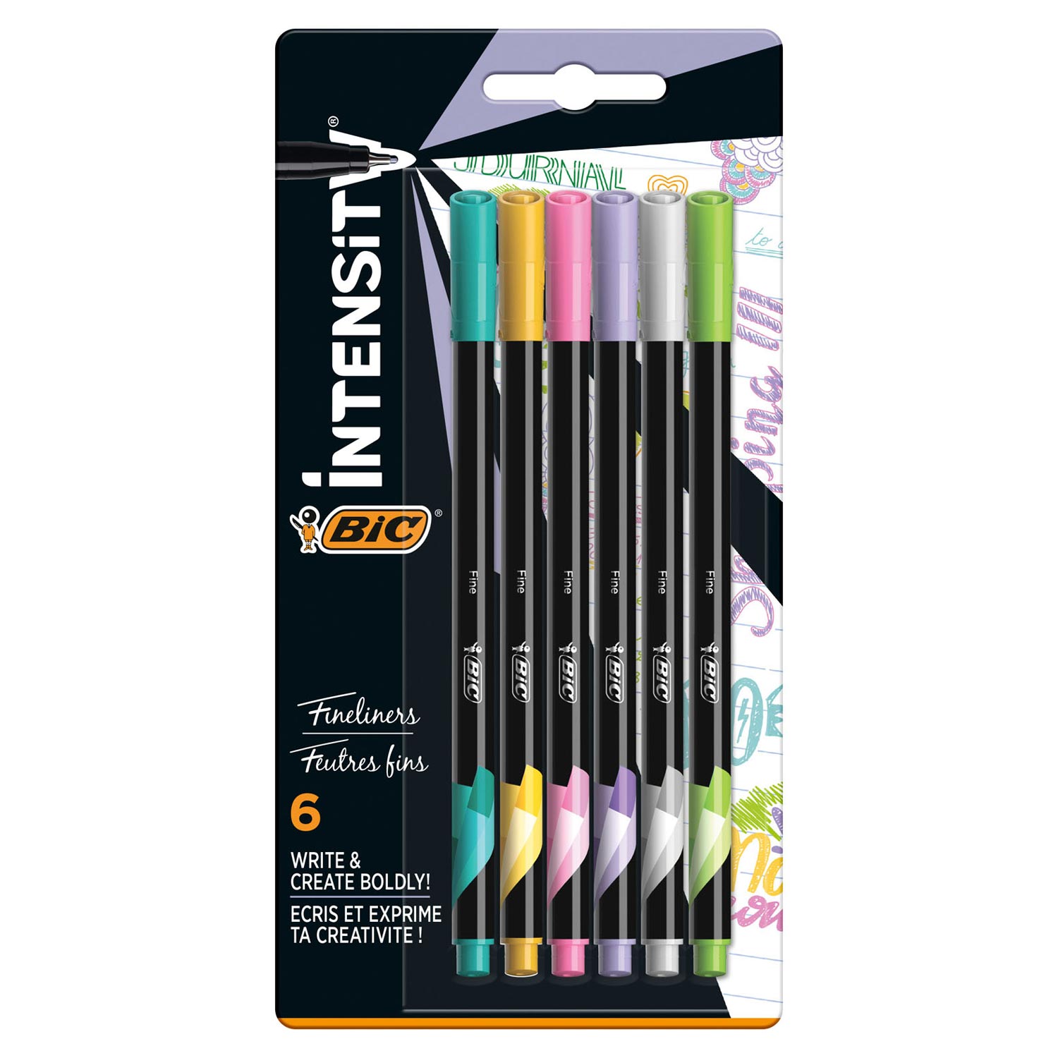 BIC Intensity Fineliner Pastell, 6 Stück.