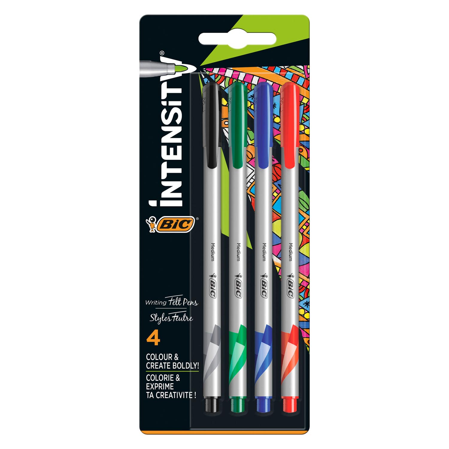 BIC Intensity Fineliner Medium, 4 Stück.