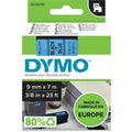 Etiketteertape dymo 9mmx7m zwart, blauw
