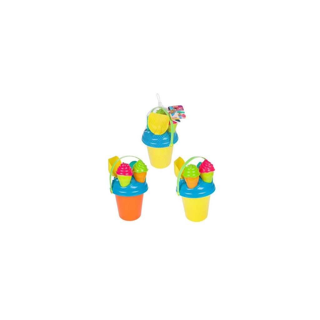 Toi-Toys Strandspielset mit Eimer und Eisformen, 8-teilig.