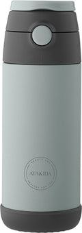 Aya ida - drinking bottle - thermosfles - waterfles - kids straw - 350ml - mint green