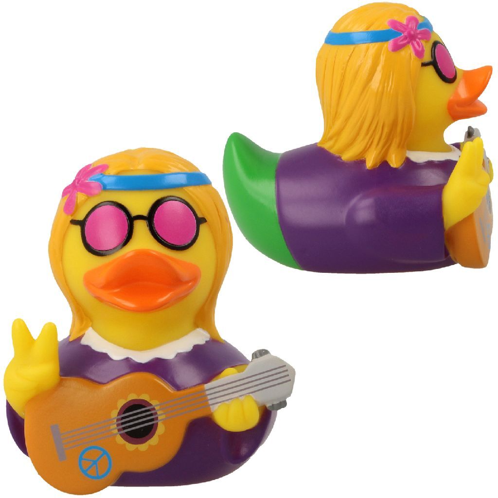 Lilalu hippie badeend met gitaar