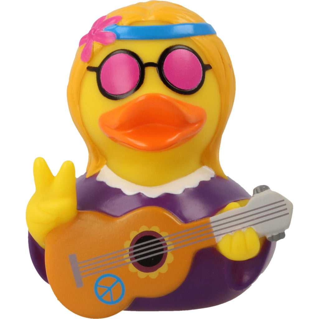 Lilalu hippie badeend met gitaar