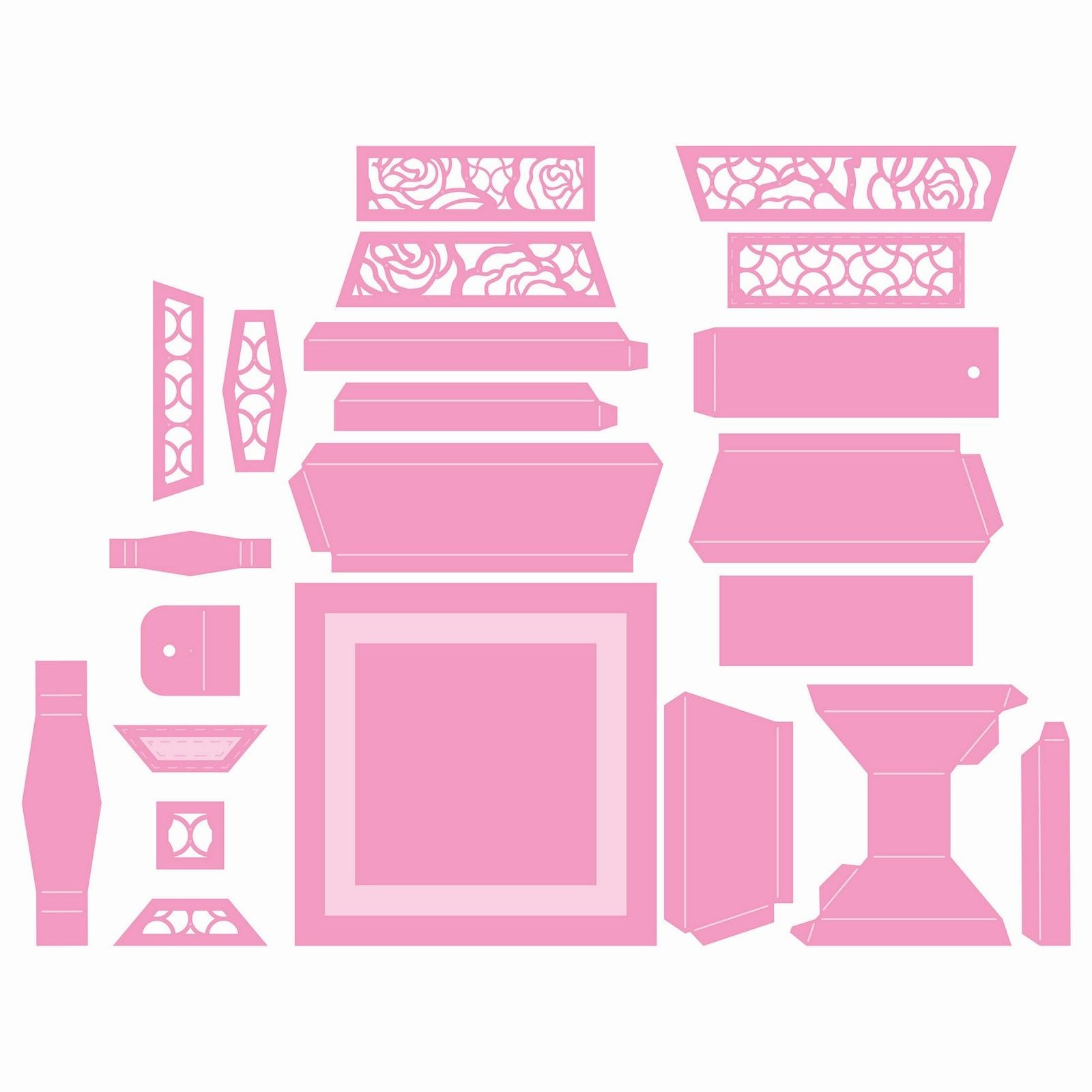 Tonic studios • dimensions stackable tiffin box die set glistening pyramid